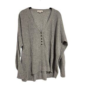 Madewell Asherton Waffle- Henley‎ Gray Sweater Size XL